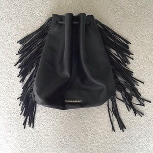 Victoria's Secret Black Fringe Bag